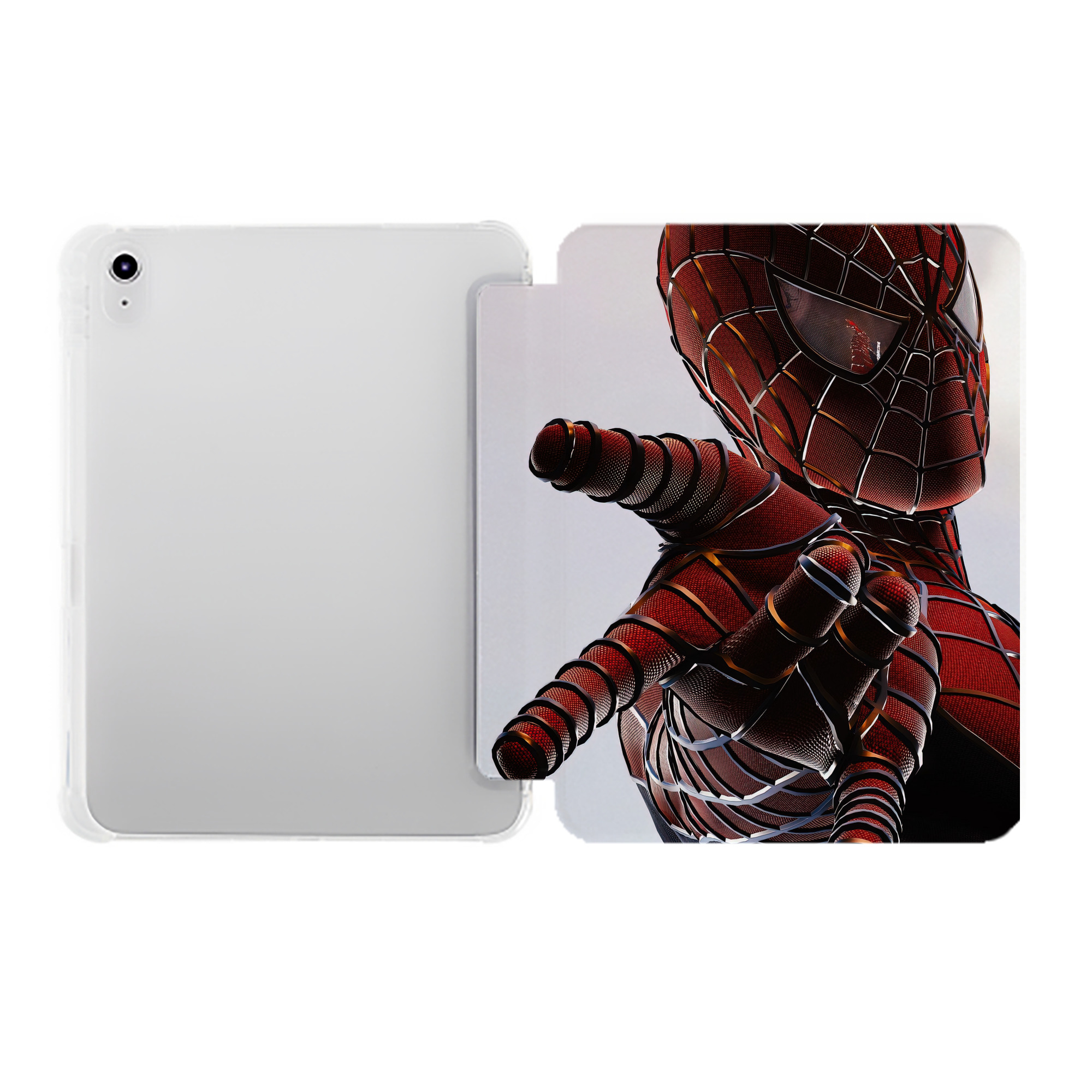 （画像用） Spider Man スパイダーマン IPad ケース ペン収納付き 三つ折りスタンド PUレザー×シリコン 対応機種9.5/10.5/10.9インチ